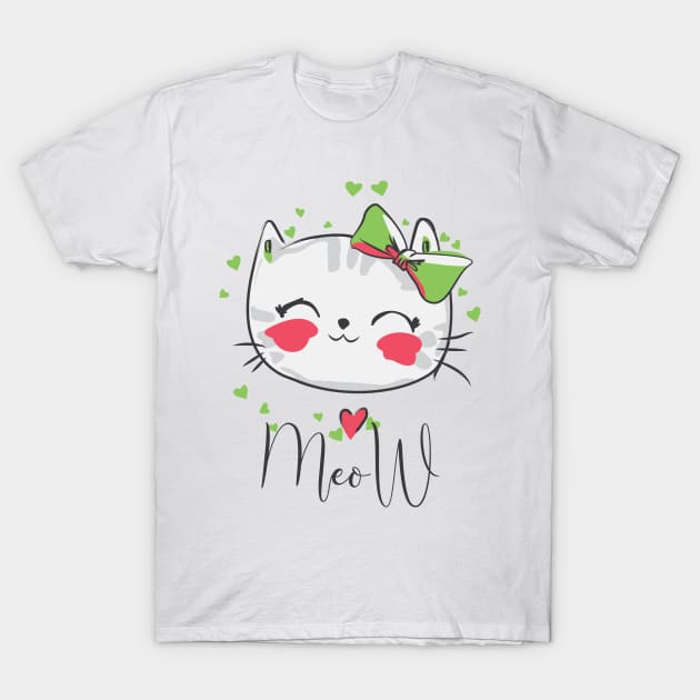 Cute cat drawing T-Shirt by playmanko